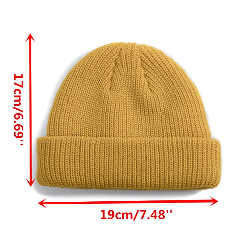 Hot Sale Daily Fisherman Beanie Hat Unisex Sailor Style Autumn Beanie Ribbed Knitted Hats For Men Women Short Melon Winter Hat