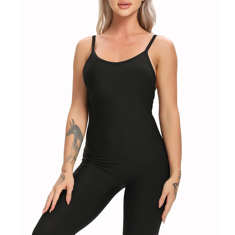 2024 New Women's Yoga Fitness Backless Overalls Bodysuit Fitness Rompers Sexy Sport Suit Leggings Jumpsuit Combinaison Gym Set