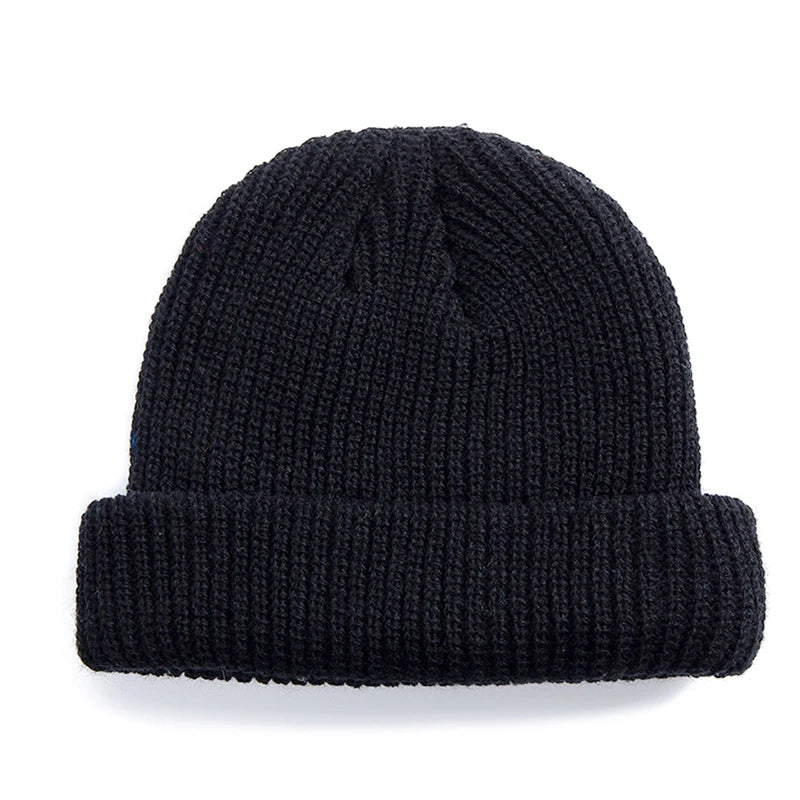 Hot Sale Daily Fisherman Beanie Hat Unisex Sailor Style Autumn Beanie Ribbed Knitted Hats For Men Women Short Melon Winter Hat