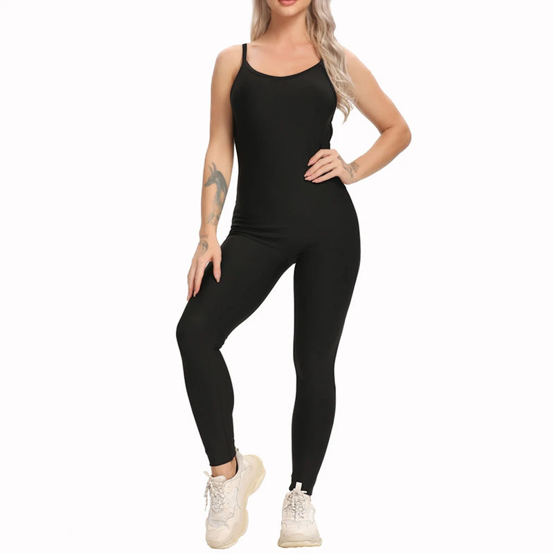 2024 New Women's Yoga Fitness Backless Overalls Bodysuit Fitness Rompers Sexy Sport Suit Leggings Jumpsuit Combinaison Gym Set