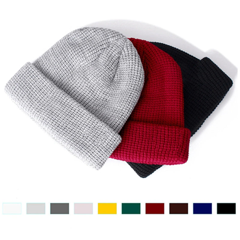 Hot Sale Daily Fisherman Beanie Hat Unisex Sailor Style Autumn Beanie Ribbed Knitted Hats For Men Women Short Melon Winter Hat