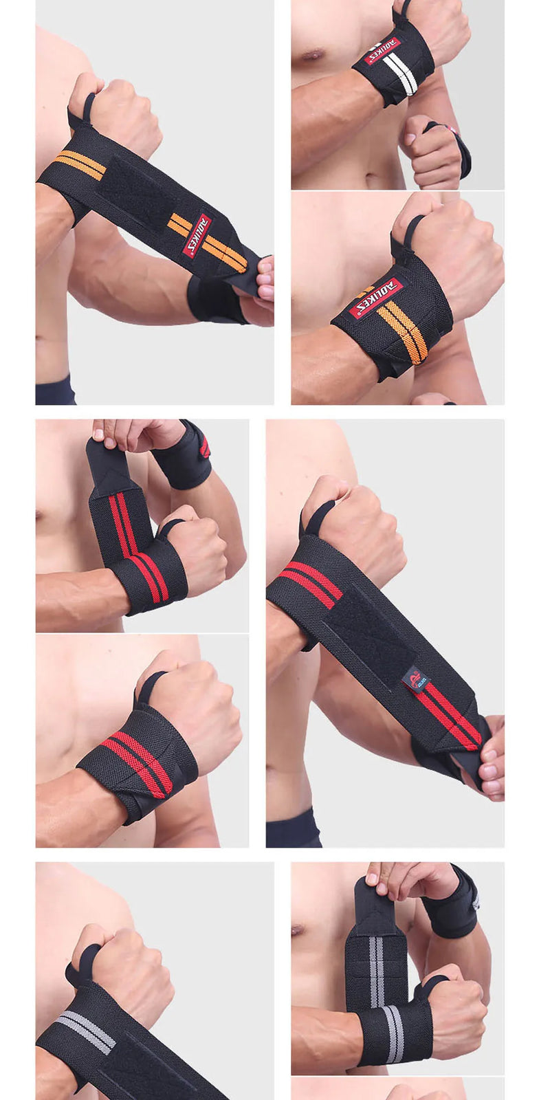 AOLIKES 1 Pair Wristband Wrist Support Weight Lifting Gym Training Wrist Support Brace Straps Wraps Crossfit Powerlifting