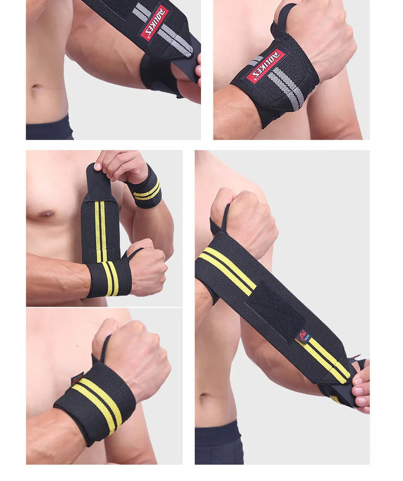 AOLIKES 1 Pair Wristband Wrist Support Weight Lifting Gym Training Wrist Support Brace Straps Wraps Crossfit Powerlifting