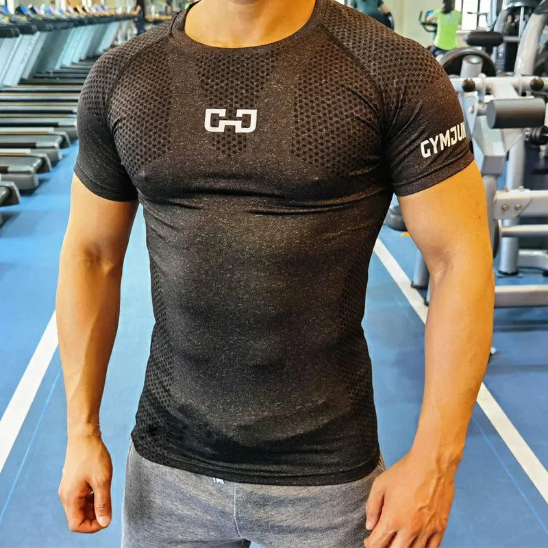 Men's Quick Dry Sport T-shirt Fitness Tight Short Sleeve Male Gym Compression T-shirt bodybuilding Tee shirt