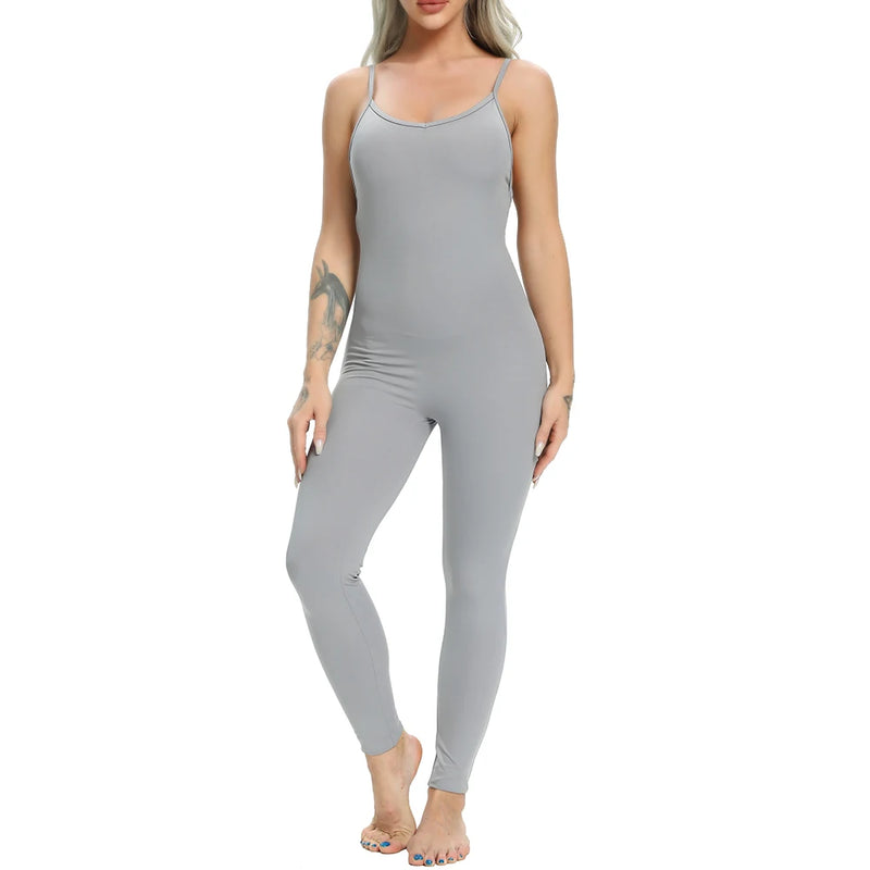 2024 New Women's Yoga Fitness Backless Overalls Bodysuit Fitness Rompers Sexy Sport Suit Leggings Jumpsuit Combinaison Gym Set