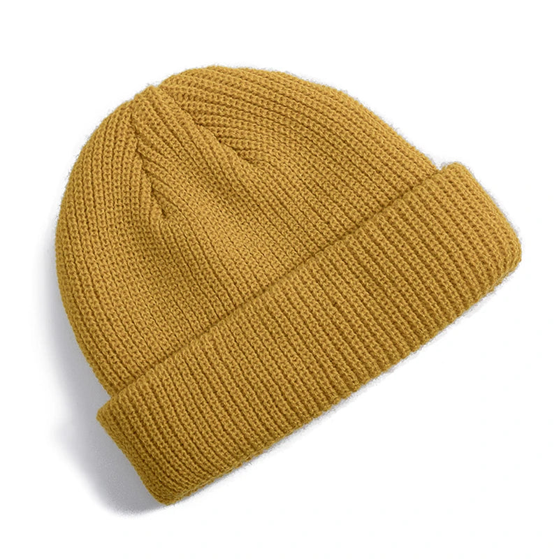 Hot Sale Daily Fisherman Beanie Hat Unisex Sailor Style Autumn Beanie Ribbed Knitted Hats For Men Women Short Melon Winter Hat