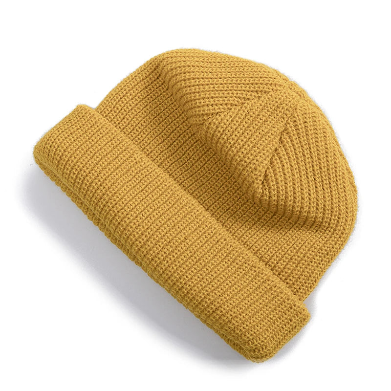 Hot Sale Daily Fisherman Beanie Hat Unisex Sailor Style Autumn Beanie Ribbed Knitted Hats For Men Women Short Melon Winter Hat