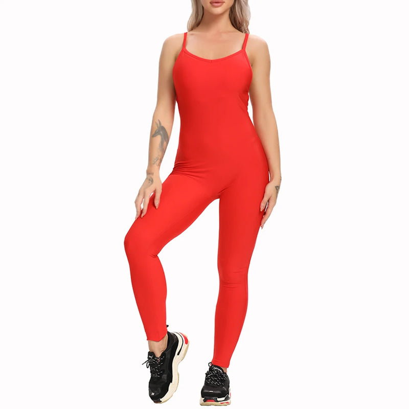 2024 New Women's Yoga Fitness Backless Overalls Bodysuit Fitness Rompers Sexy Sport Suit Leggings Jumpsuit Combinaison Gym Set