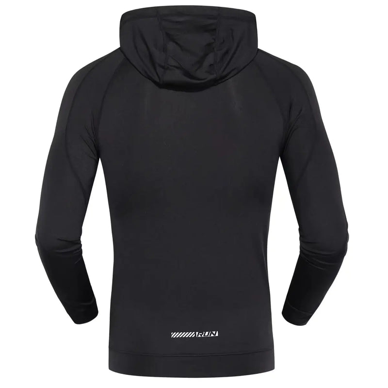 Men Compression Elastic Hoodies Gym Sport Running Training Fitness Sportswear Bodybuilding Sweatshirt Hooded Jacket Male Jackets