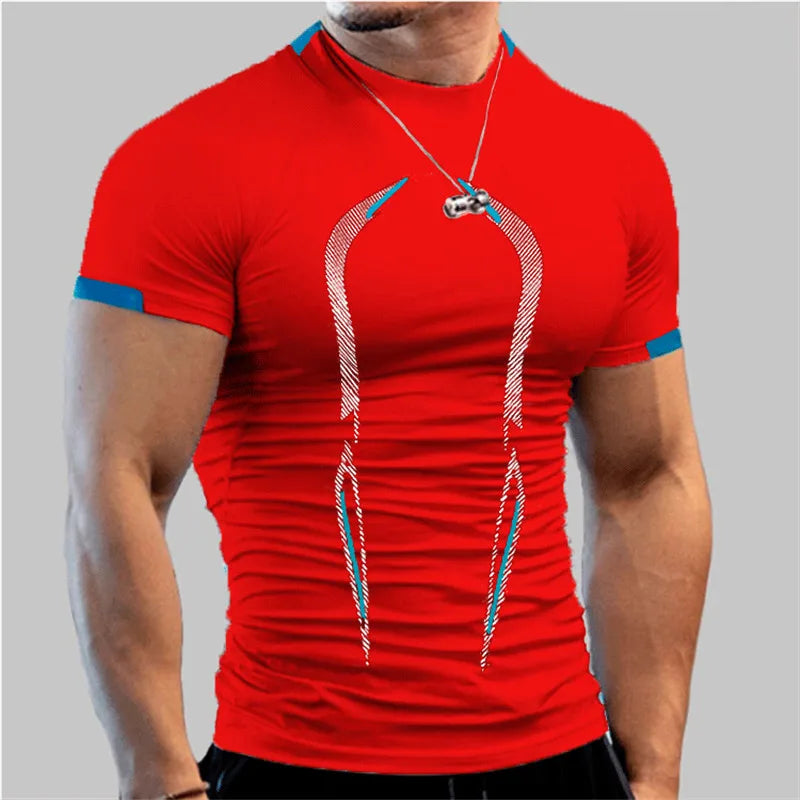 5XL Fitness Gym T Shirt Men Quick Dry Running Shirt Compression Sport Shirt Male Gym Workout Sport Short Sleeve Summer T-shirt