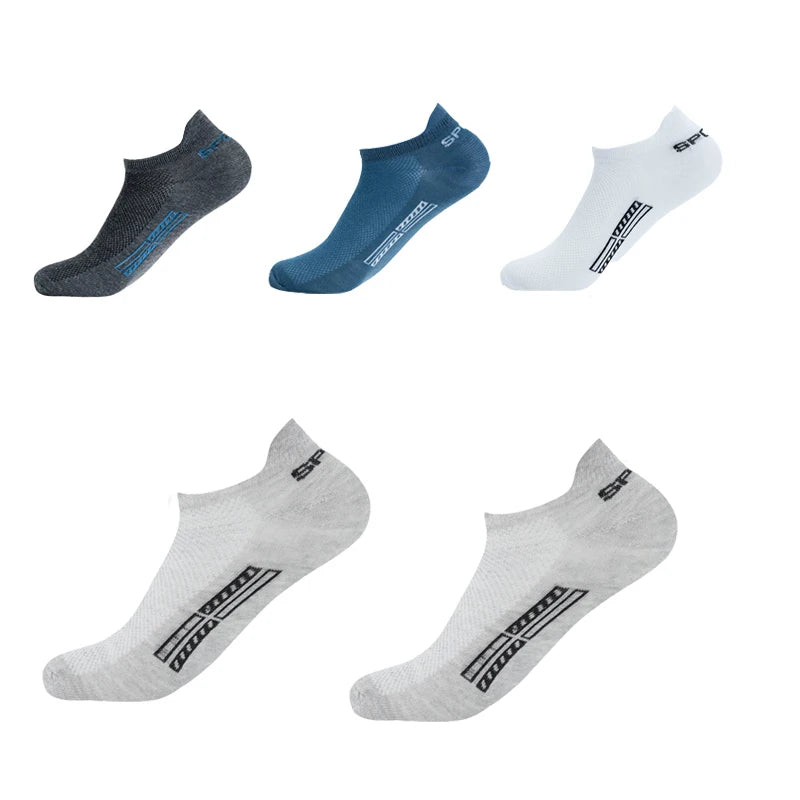 5 Pairs/Lot High Quality Men Ankle Socks Breathable Cotton Sports Mesh Casual Athletic Thin Cut Short Sokken Plus Size