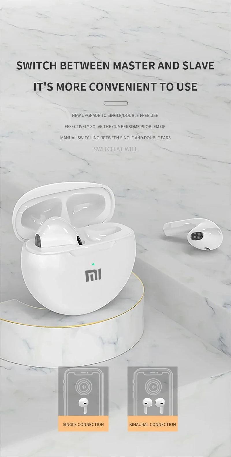 Xiaomi Pro6 True Wireless Headphone Bluetooth 5.2 Earphones TWS Gaming Stereo Noise Reduction Heavy Bass Mini In-ear Earbuds