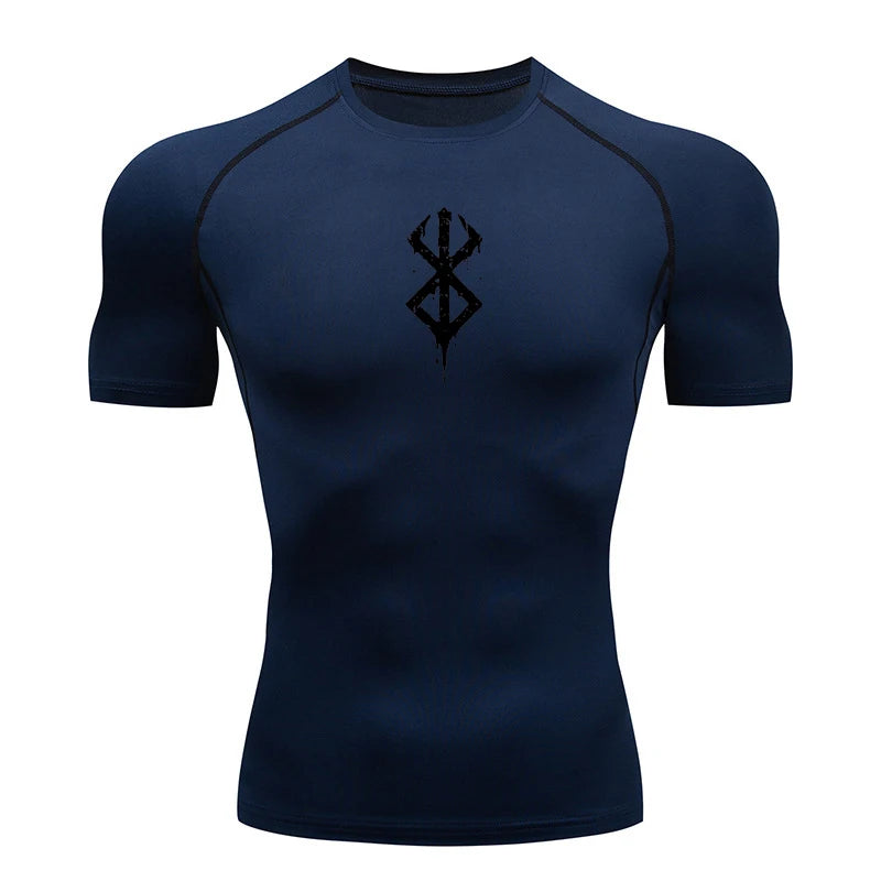 Summer Sports Tops Quick Dry Men's Compression Shirt Short Sleeve Second Skin Gym Workout Short Fitness Running T-Shirt Men Wear