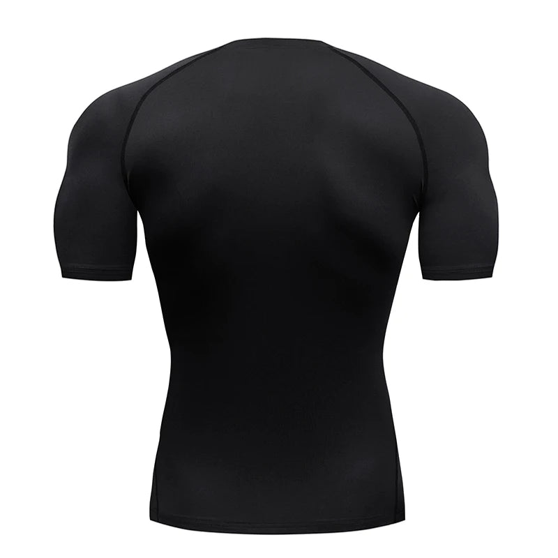 Summer Sports Tops Quick Dry Men's Compression Shirt Short Sleeve Second Skin Gym Workout Short Fitness Running T-Shirt Men Wear