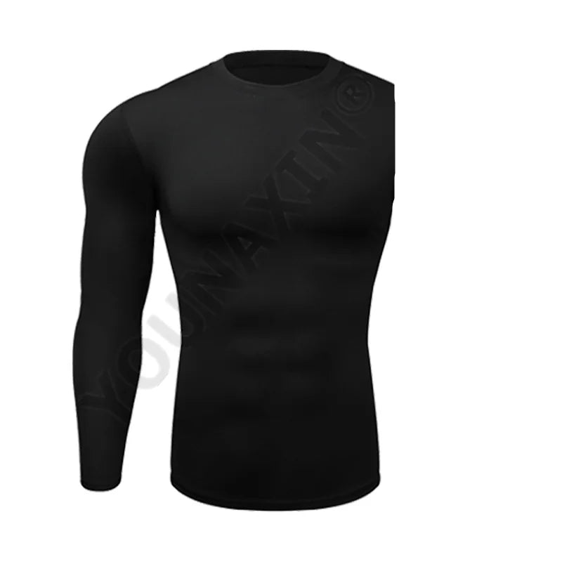 Men One Arm Long Sleeves T-Shirts Base Layer Basketball Sports Tight Compression Gym Fitness Jogger Running Top Outdoor Clothes