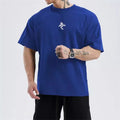 men Loose oversized short sleeved T-shirt men summer mesh sports training T-shirt quick-dry running tops fitness clothes