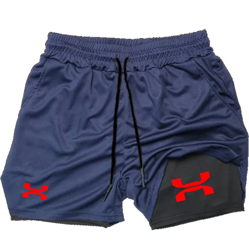 Running Shorts Men Gym Sports Shorts 2 In 1 Quick Dry Workout Training Gym Fitness Jogging Short Pants Summer Men Shorts