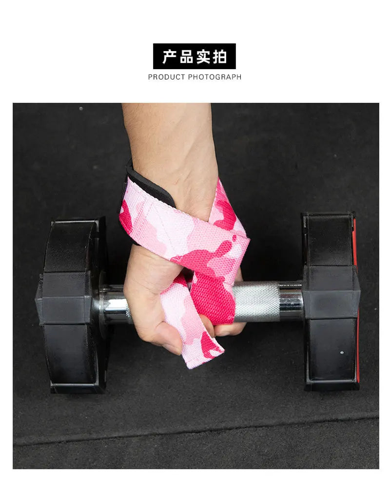 1Pair Non-slip Strap Gym Dumbbell Workout Weights Lifting Straps Crossfit Fitness Equipment Wrist Wrap Lift Exercise Training