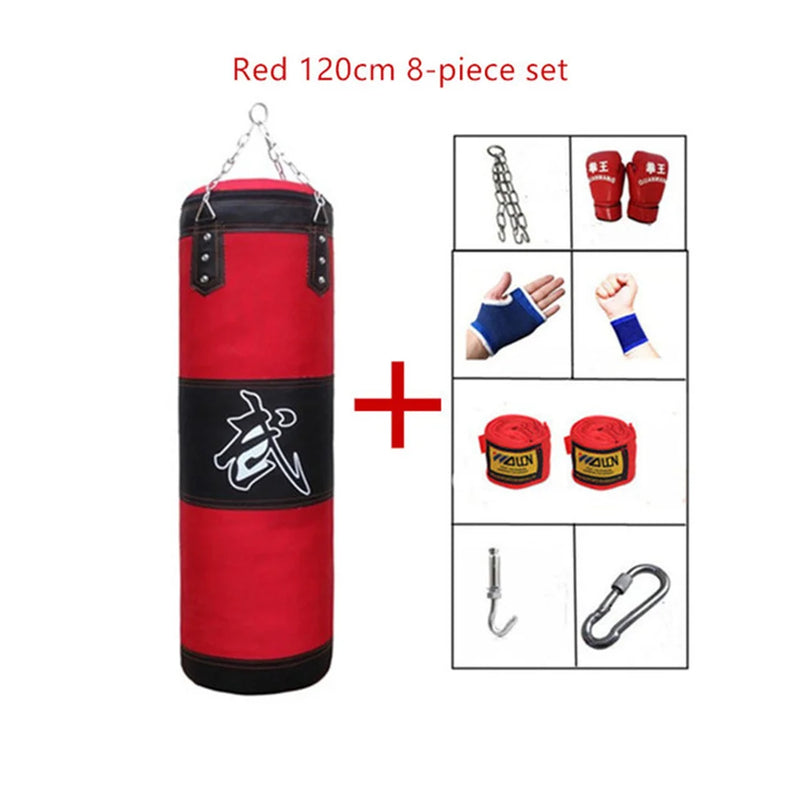 120CM Sturdy Boxing Bag for Home Gym 100CM Hook Hanging Punching Bag Sandbag Crossfit 80CM Empty-Heavy Kick Muay Thai Sand Bag