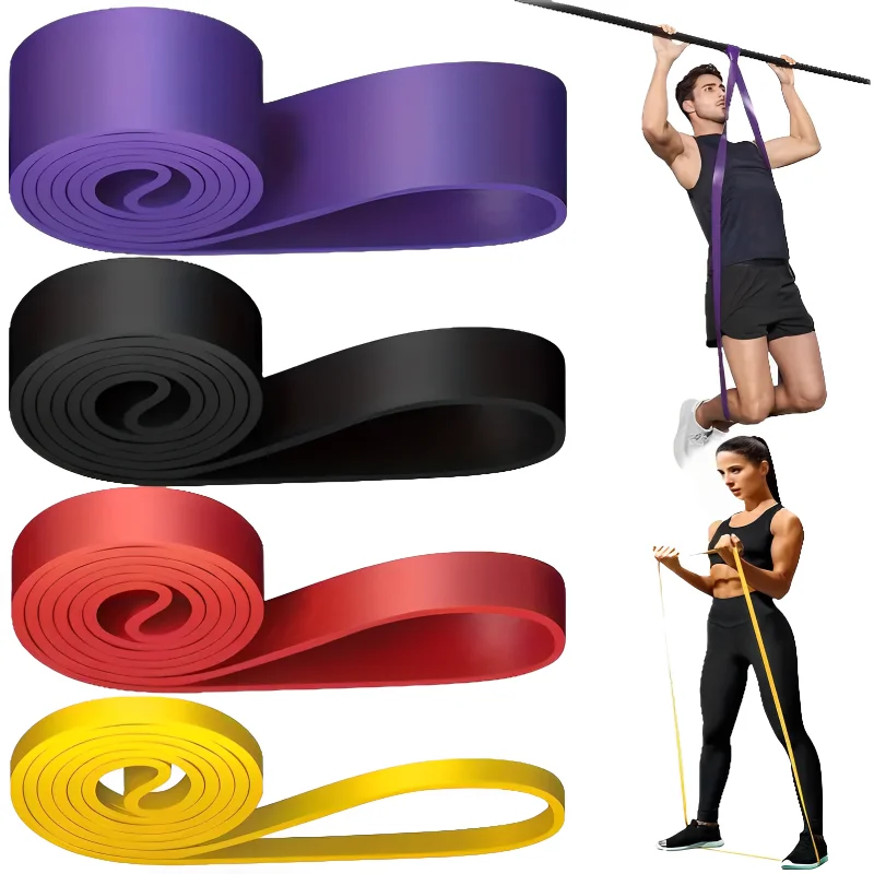 Banda de resistência de látex para treino Pilates, Exercício elástico, Pull Up Assist, Heavy Duty, Fitness Equipment, Tough Pull, Exercício