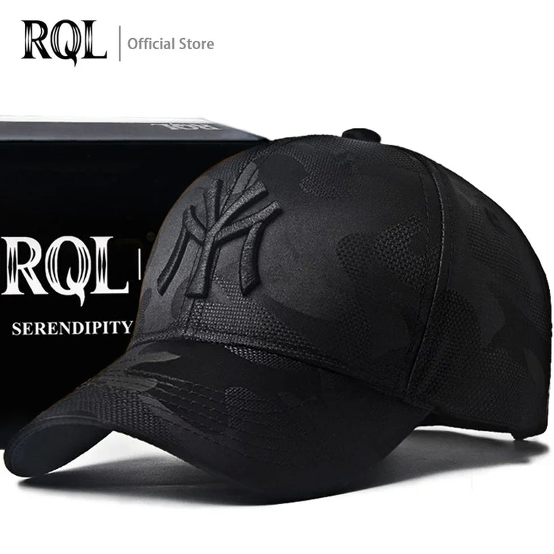 Men's Black Baseball Cap Embroidery Totem Military Camouflage Trucker Hat New Hip Hop Luxury Summer Sun Male  Sport Mesh Brand