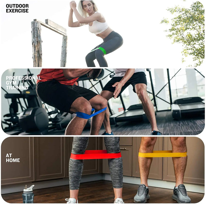 Bandas de resistência para ioga e fitness, elástico para exercício, treinamento do quadril, alongamento, para a perna, agachamento, dança, 5 diferentes