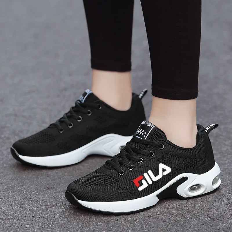 New Running Shoes Ladies Breathable Sneakers Summer Light Mesh Air Cushion Women's Sports Shoes Outdoor Lace Up Training Shoes