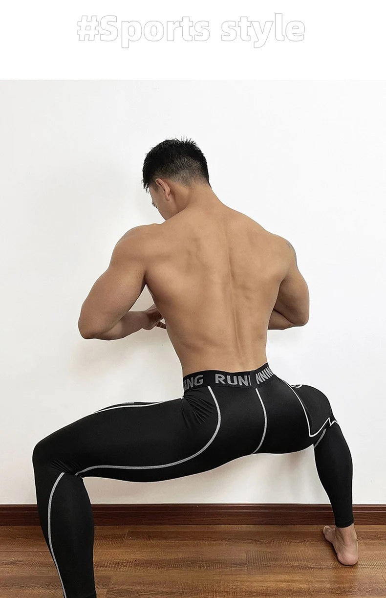 Mens Tight Compression Pants Quick Dry Fit Sportswear Running Tights Men Legging Fitness Training Sexy Sport Gym Leggings