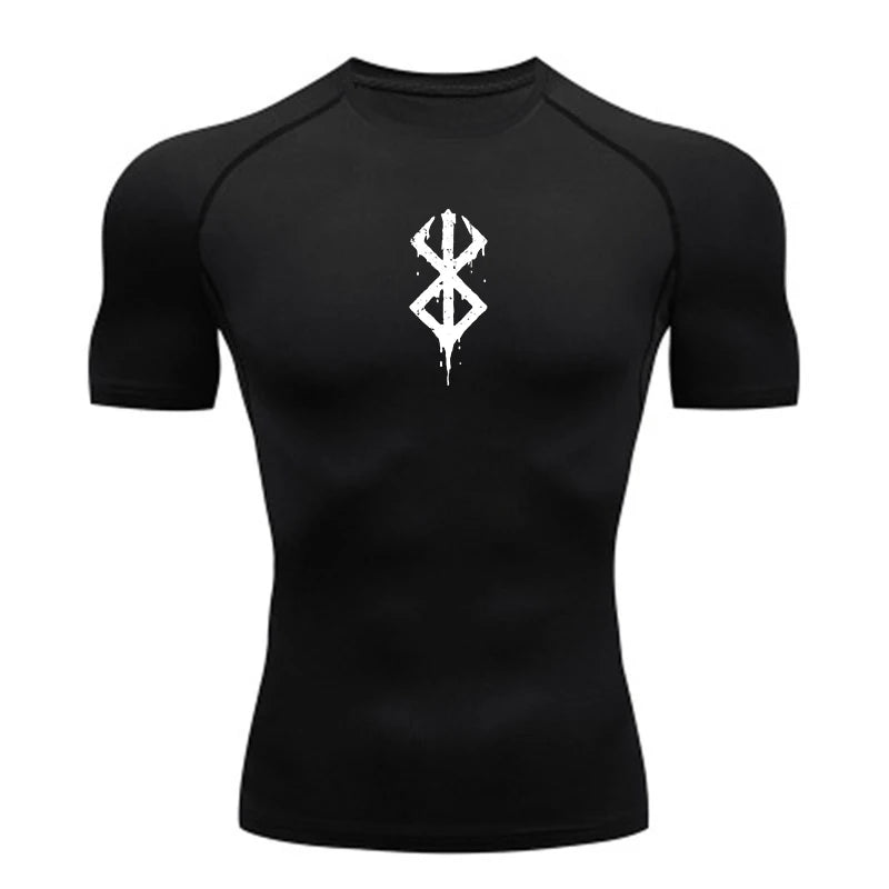 Summer Sports Tops Quick Dry Men's Compression Shirt Short Sleeve Second Skin Gym Workout Short Fitness Running T-Shirt Men Wear