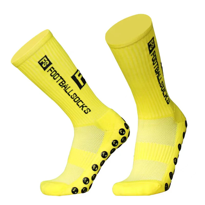 New Style FS Football Socks Round Silicone Suction Cup Grip Anti Slip Soccer Socks Sports Men Women Baseball Rugby Socks