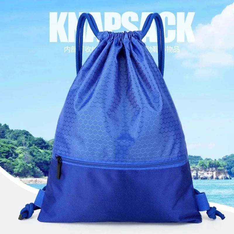 Outdoor Sport Storage Bag Thick Rope Basketball Soccer Ball Gym Large Capacity Nylon Waterproof Zipper Backpack Fitness Men Bag