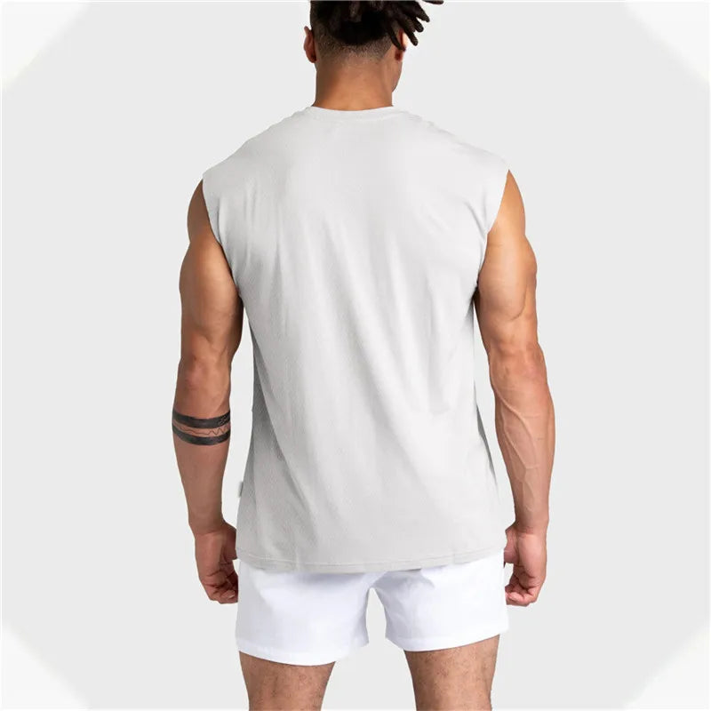 2024 Summer new Gym Vest Men Bodybuilding Sleeveless Sports Tank Top quick-drying mesh Fitness Running Tank Top men Clothes