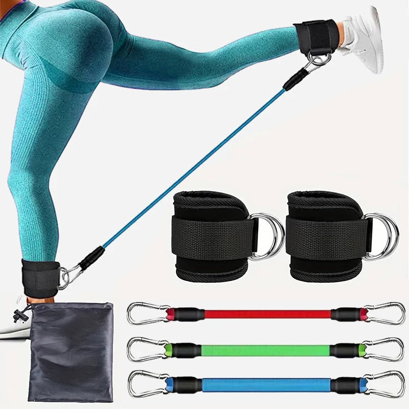 Resistance Band Set para Homens e Mulheres, Correias de Tornozelo, Equipamento de Treino, Fitness, Yoga, Elástico, Bandas Fitness, Ginásio, Homem, Mulher Sport