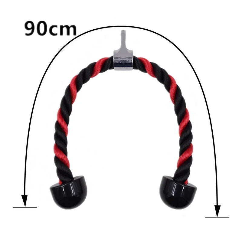 Bicep Tricep Rope Push Pull Down Cord Home Gym Accessories Workout Fitness Exercise Equipment Single/Double Head 35cm/70cm/90cm