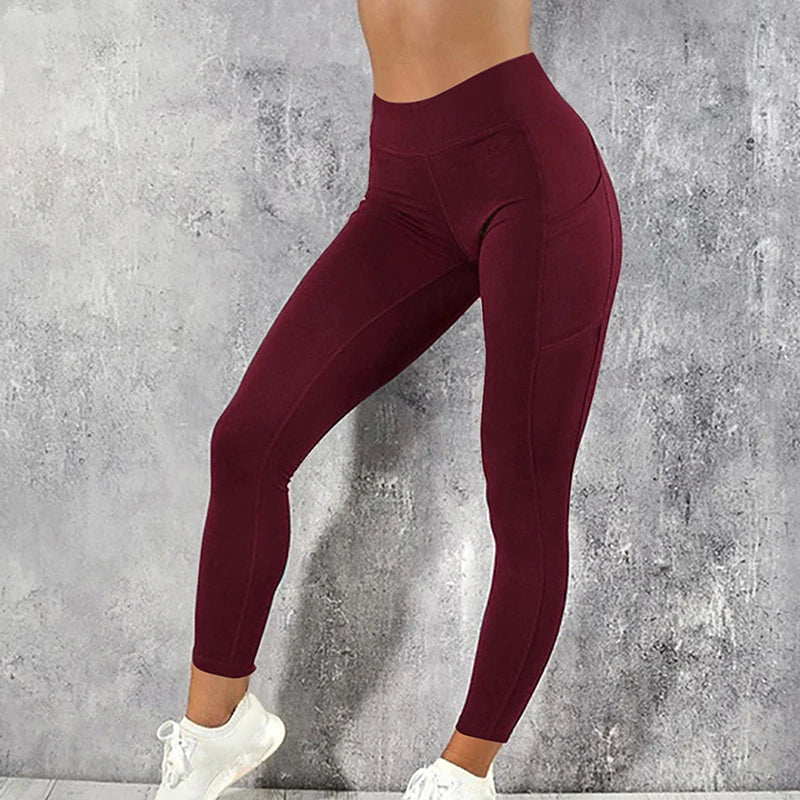 Sportswear Woman Gym Leggings Pocketed Yoga Pants Fitness Running Pants Stretchy Sportswear Plus Size Sports Gym Pant for Women