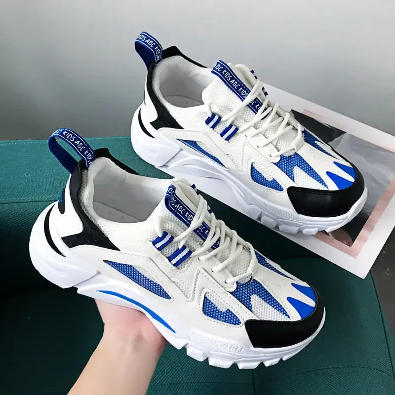 Men Breathable Running Shoes Fashion Korean Version Mesh Height Increase Anti Slip Comfort Autumn New Men Sports Shoes Sneakers