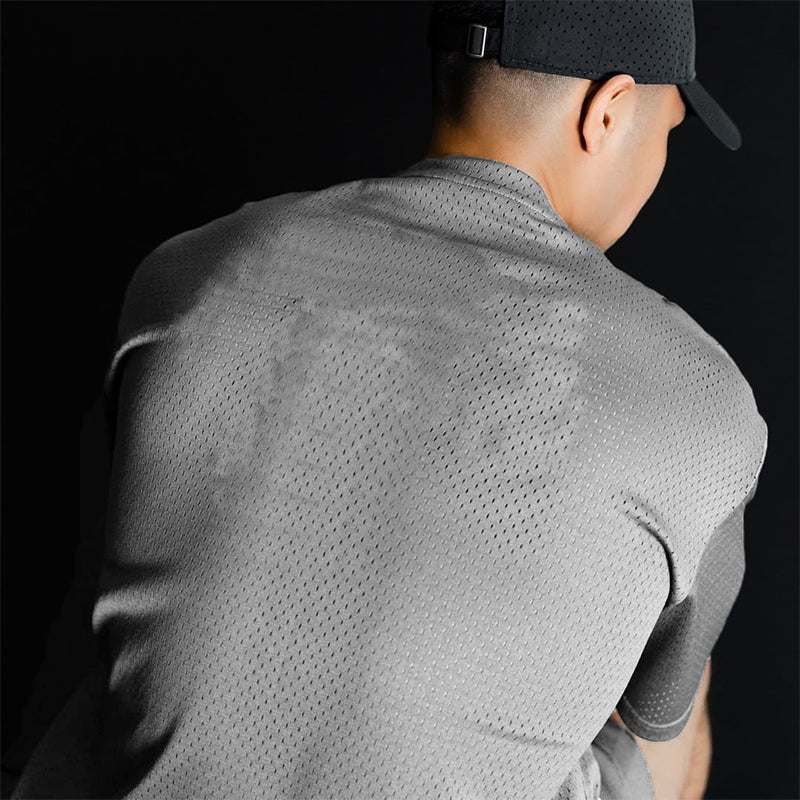 Oversized Loose Fashion Casual Hip Hop Shirt Mesh Quick Dry Men's T-Shirt Gym Sports Fitness Running Training Short Sleeves Tees