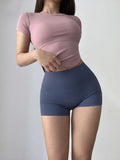 GymHUB Hip lifting fitness yoga shorts three-quarter pants female high-waisted peach nude running sports quick-drying anti