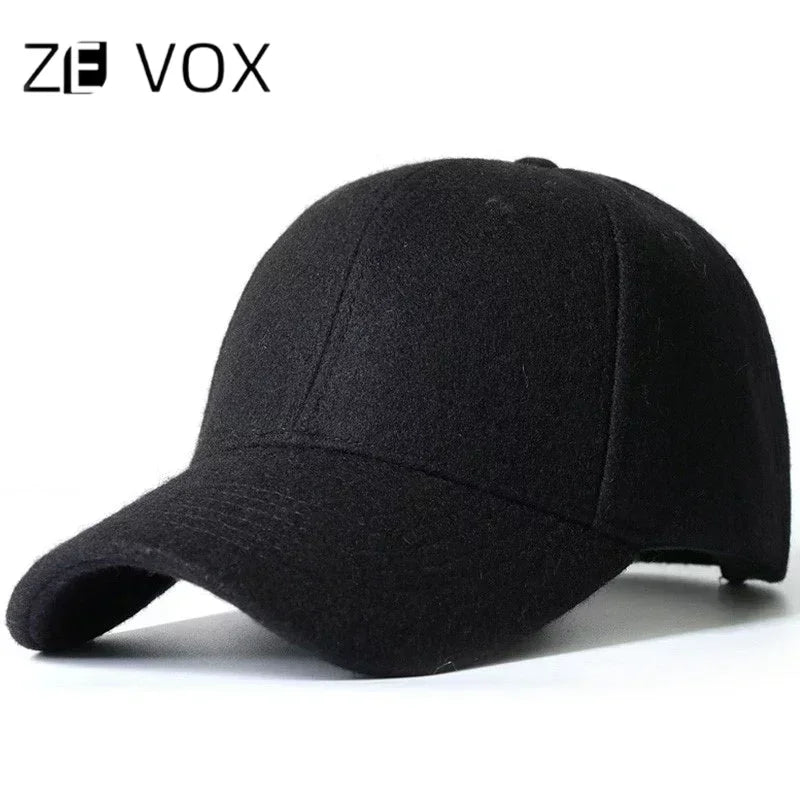 Men's Baseball Cap Wool Winter Hat 2021 Thickened Big Head Circumference Hat Fashion Warm Trucker Cap Outdoor Sport Dad Hat