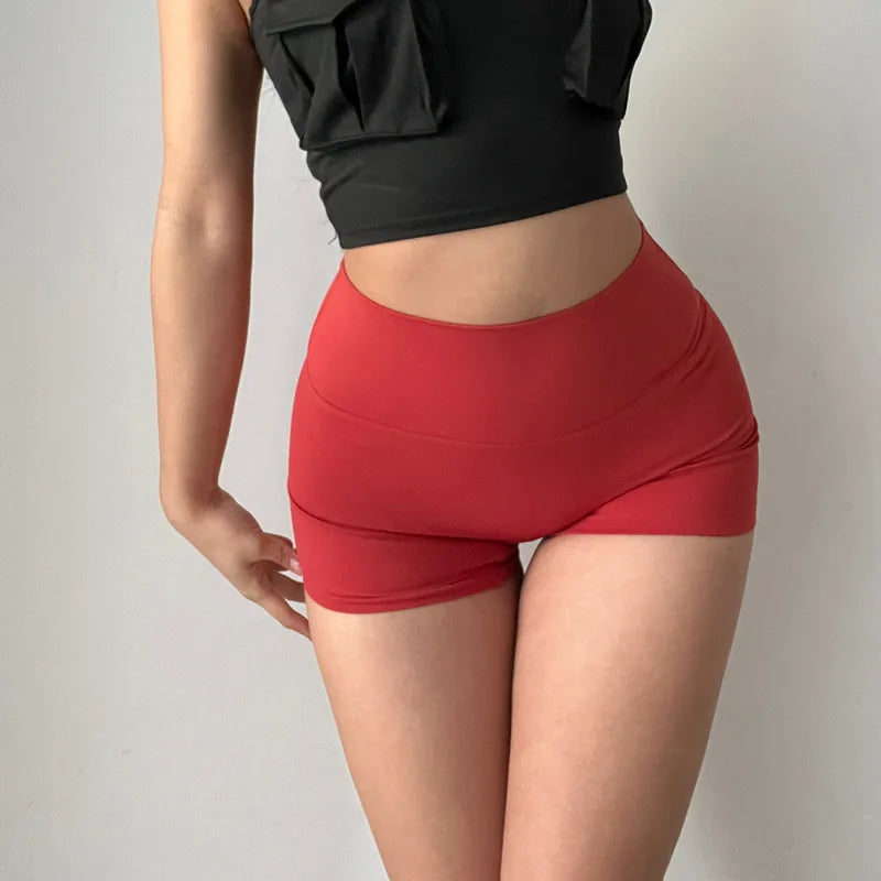 GymHUB Hip lifting fitness yoga shorts three-quarter pants female high-waisted peach nude running sports quick-drying anti