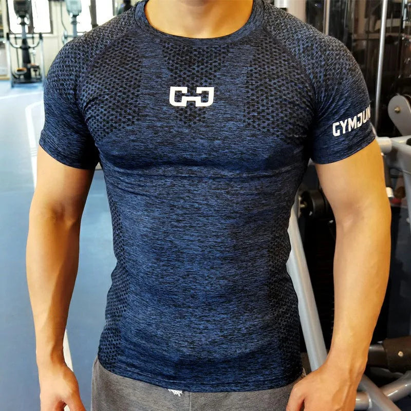 Men's Quick Dry Sport T-shirt Fitness Tight Short Sleeve Male Gym Compression T-shirt bodybuilding Tee shirt