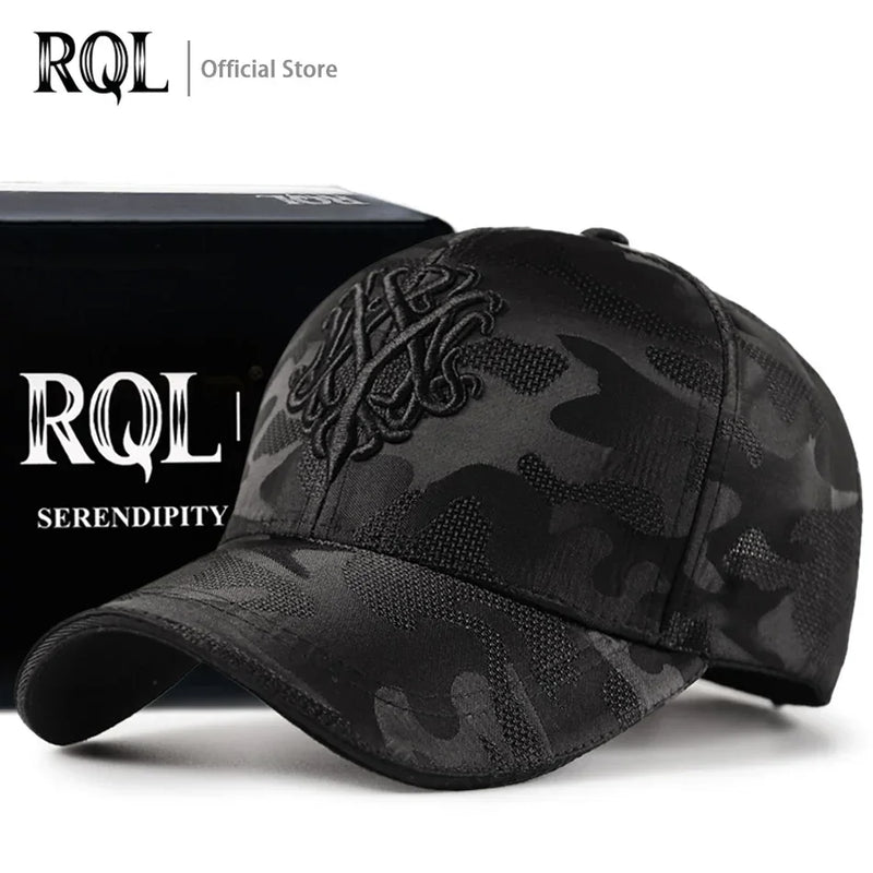 Men's Black Baseball Cap Embroidery Totem Military Camouflage Trucker Hat New Hip Hop Luxury Summer Sun Male  Sport Mesh Brand