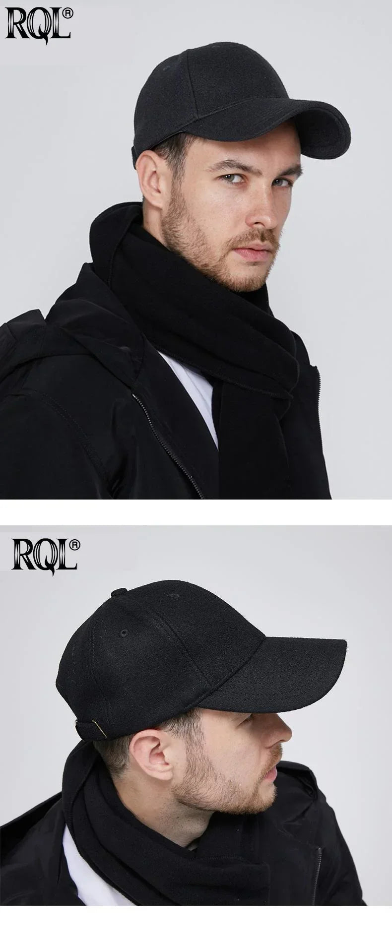 Men's Baseball Cap Wool Winter Hat 2021 Thickened Big Head Circumference Hat Fashion Warm Trucker Cap Outdoor Sport Dad Hat