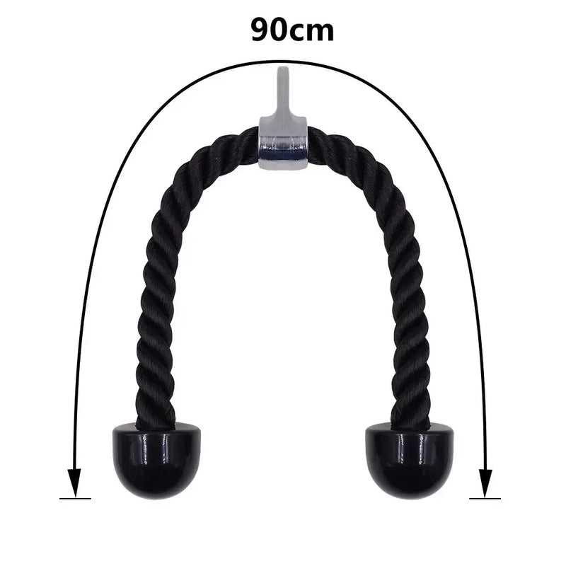 Bicep Tricep Rope Push Pull Down Cord Home Gym Accessories Workout Fitness Exercise Equipment Single/Double Head 35cm/70cm/90cm