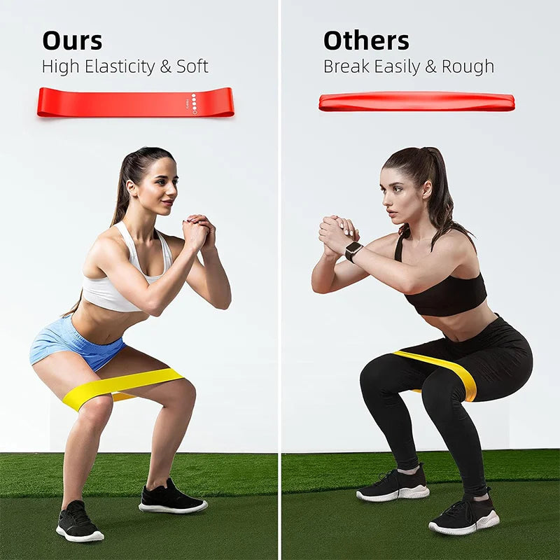 Bandas de resistência para ioga e fitness, elástico para exercício, treinamento do quadril, alongamento, para a perna, agachamento, dança, 5 diferentes