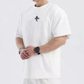 men Loose oversized short sleeved T-shirt men summer mesh sports training T-shirt quick-dry running tops fitness clothes