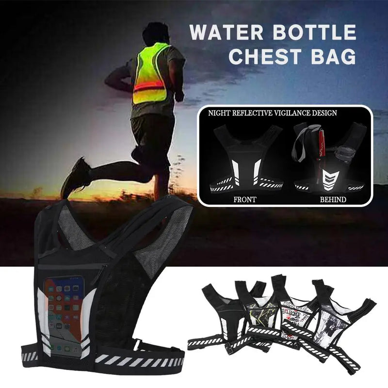 Reflective Running Backpack Universal Lightweight Sport Running Vest Mobile Phone Cards Bag For Jogging Fitness Male Female Vest