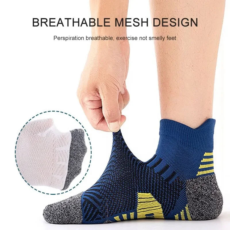 3Pair Professional Fitness Sports Socks Towel Bottom Non-Slip Running Socks Men Women Short Quick-Drying Basketball Training Sox