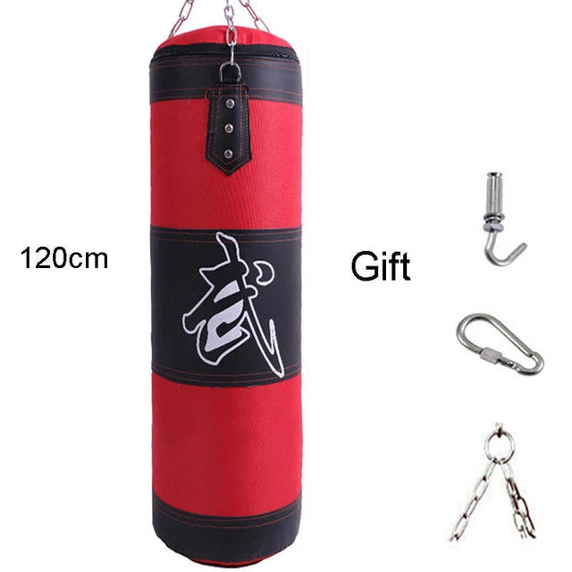 120CM Sturdy Boxing Bag for Home Gym 100CM Hook Hanging Punching Bag Sandbag Crossfit 80CM Empty-Heavy Kick Muay Thai Sand Bag