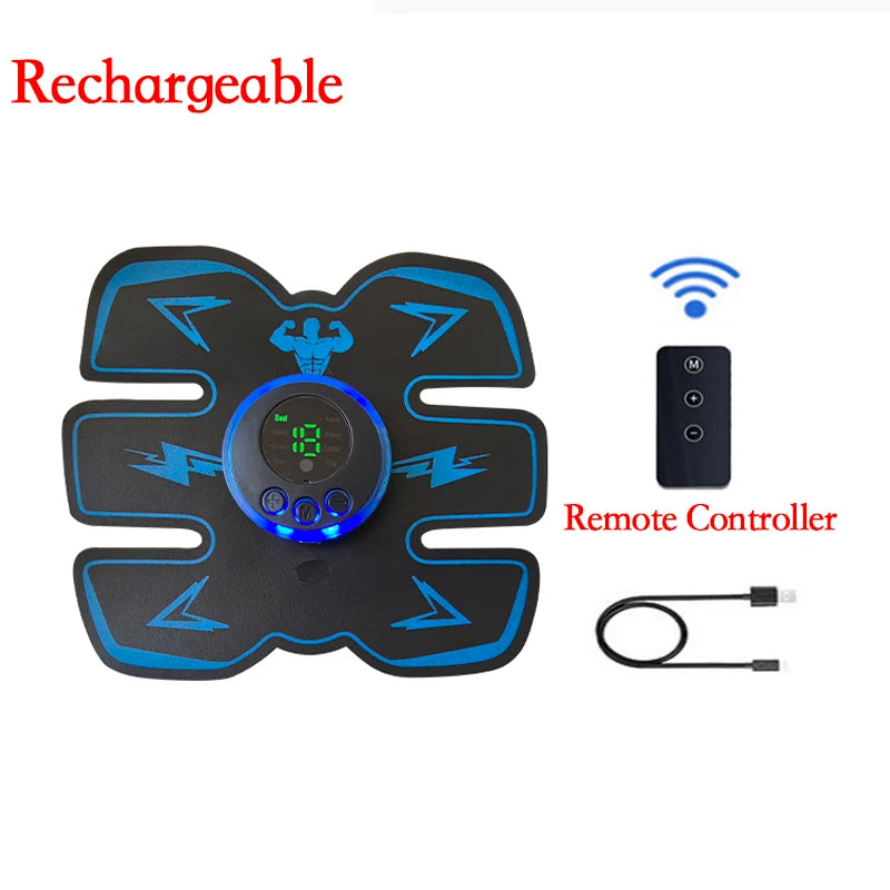 USB Rechargeable Smart EMS Muscle Stimulator Electric ABS Abdominal Patch Training Arm Neck Body Massager Fitness Slimming